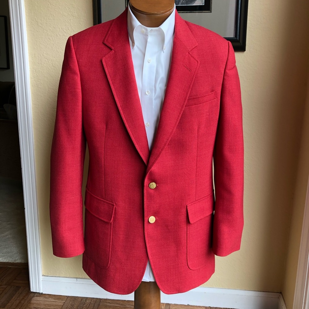 Puritan Red Linen Blazer 43L - Read Dimensions